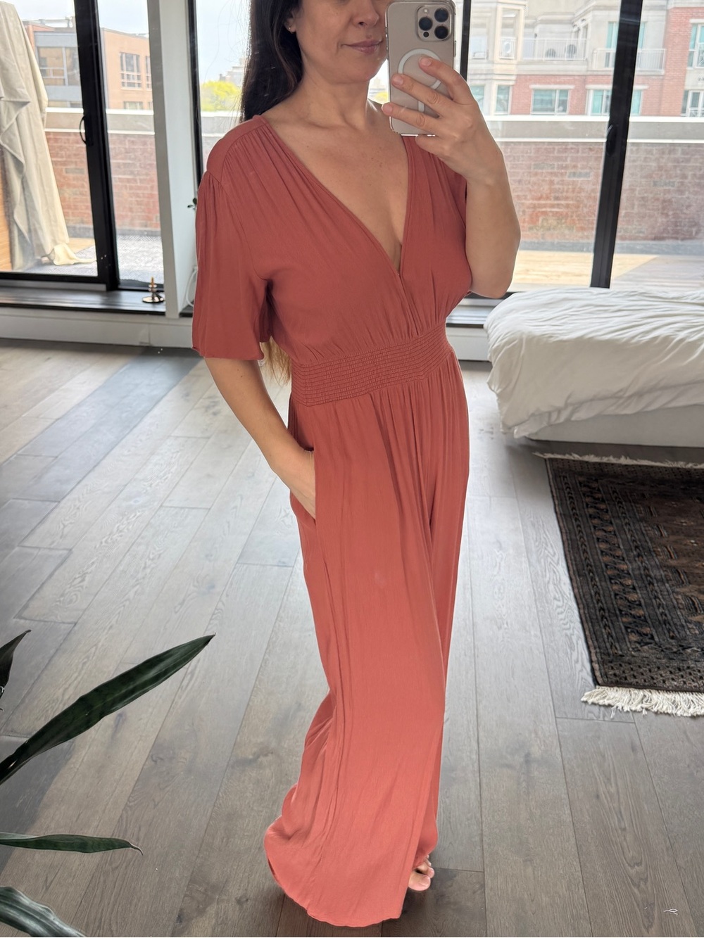Wilfred rust-toned jumpsuit